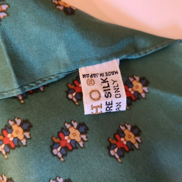 ECHO 100% Pure Silk Scarf - Green - Picture 3 of 4